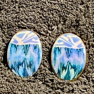 Ceramic Paint/Enamel Rainbow Irridescent Earrings